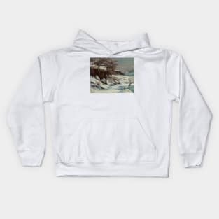 Effect of Snow by Gustave Courbet Kids Hoodie